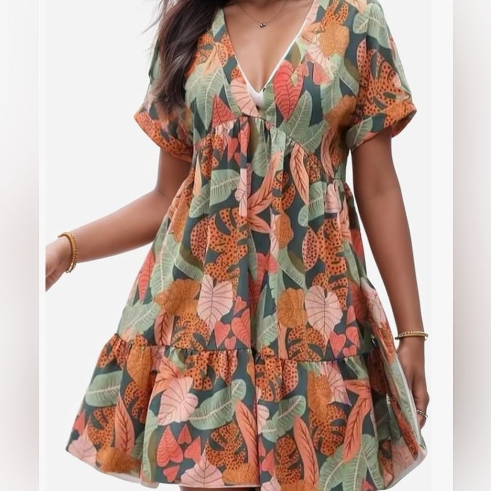 Floral V-Neck Sundress - Multicolor